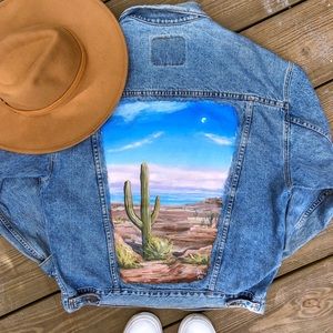 Gone West Hand Painted Levi’s Denim Jacket